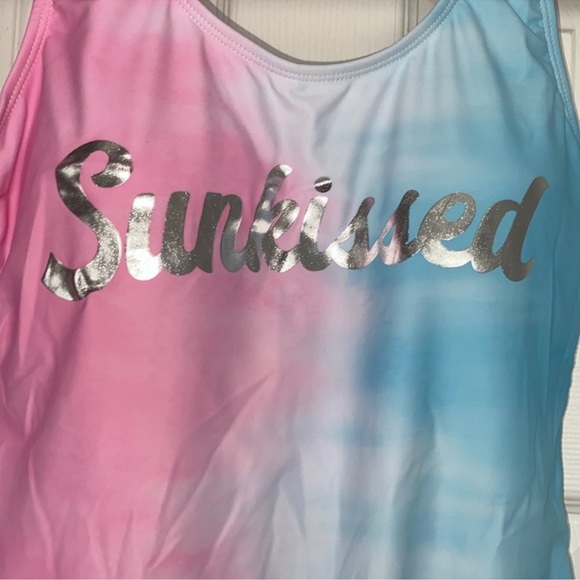 New! FUNNY GIRL Tie Dye Letter Graphic One-piece - Picture 2 of 9